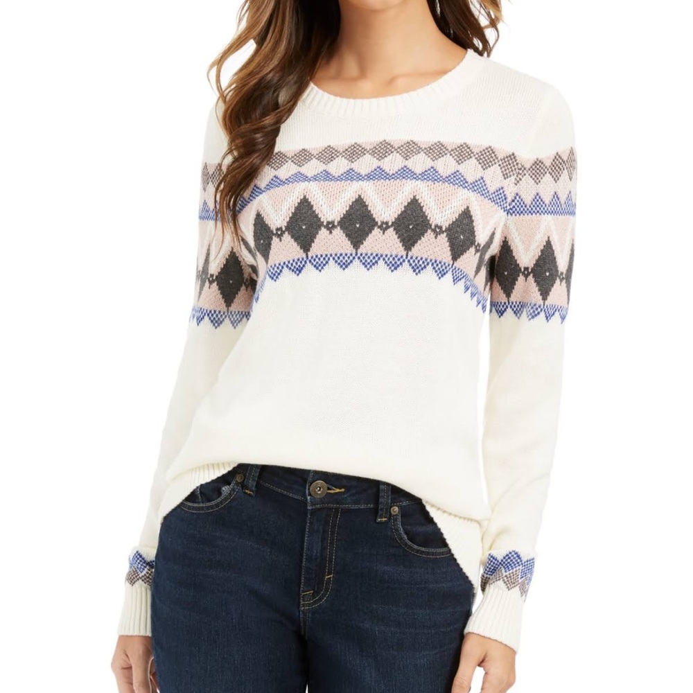 CHARTER CLUB Large Vanilla Diamond Sweater NEW